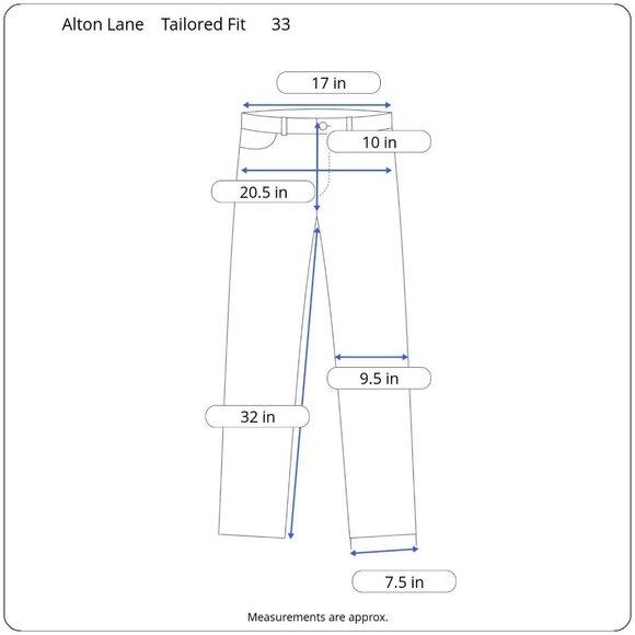Alton Lane Mens Tailored Fit Chino Pant Flat Front Stretch Tapered Leg Size 33 - Picture 3 of 13